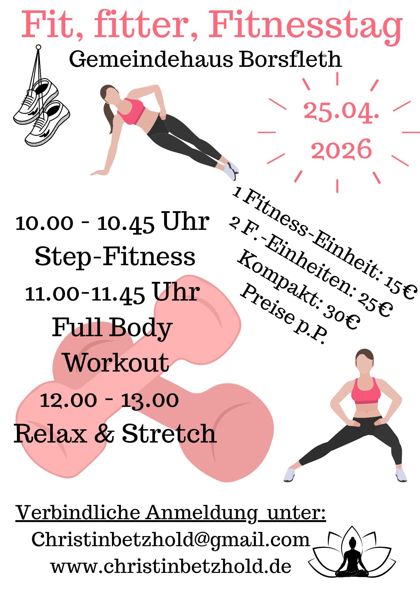 Fitnesstag 25. April 2026 – Gemeindehaus Borsfleth