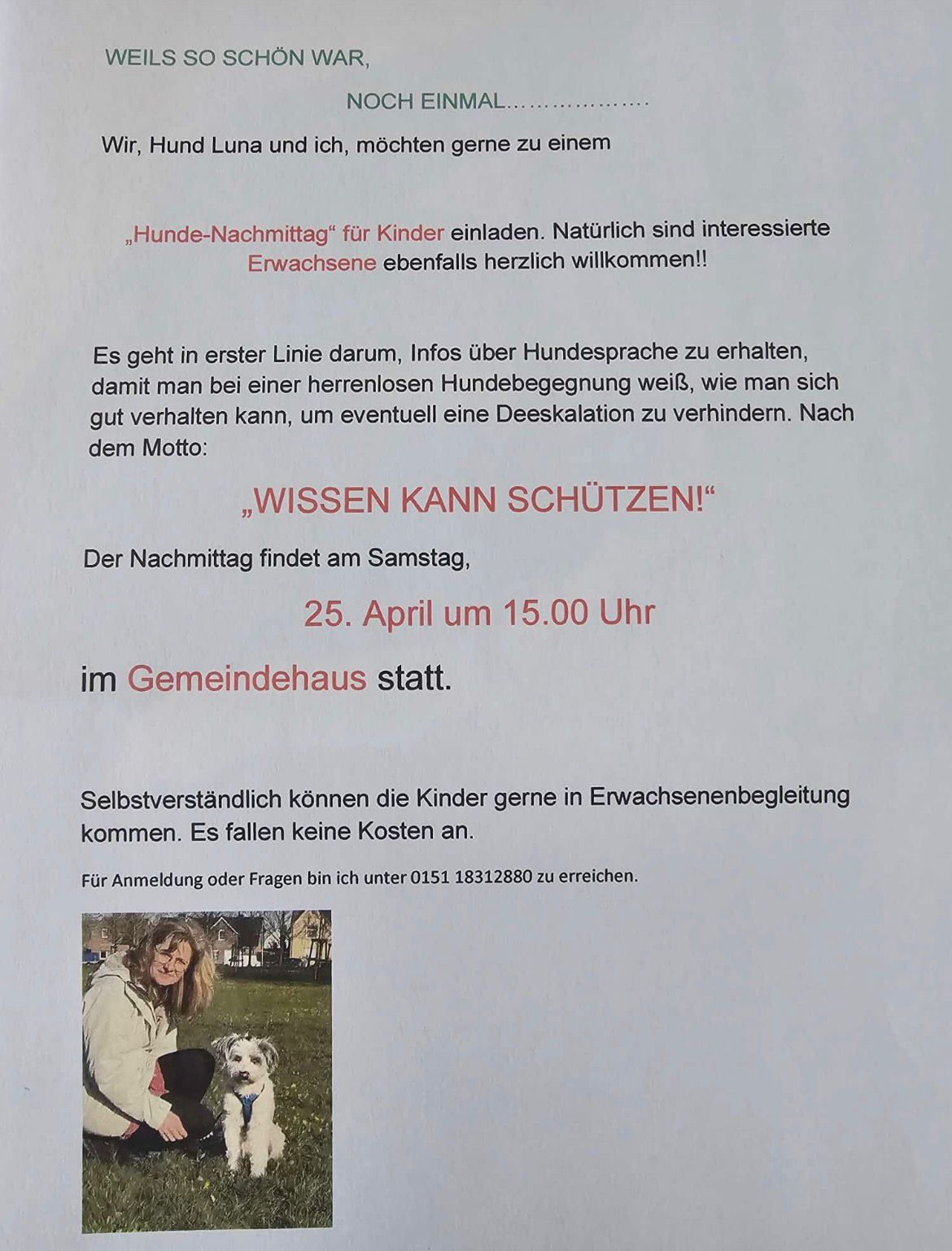 Hunde-Nachmittag für Kinder