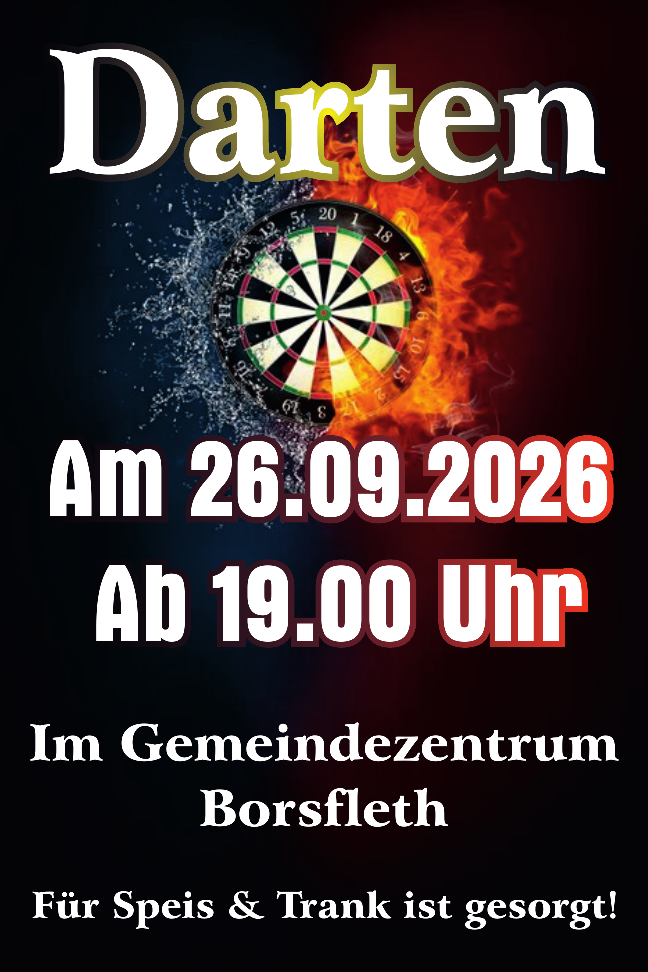Darten am 26.09.2026 ab 19.00 Uhr im Gemeindezentrum Borsfleth
